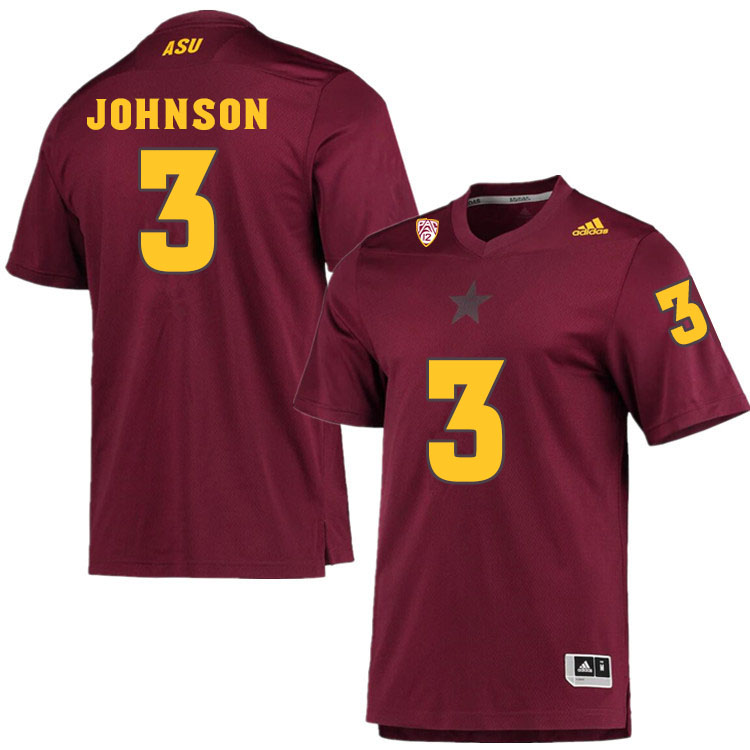 Men #3 Isaiah JohnsonArizona State Sun Devils College Football Jerseys Sale-Maroon
